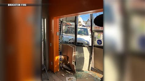 WATCH: Truck barrels into Brockton store, sending debris flying as workers get out of the way